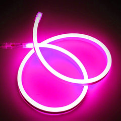 Pink LED Neon Flex 220V 240V 8x16mm 120LEDs/m IP67 Waterproof with UK Plug