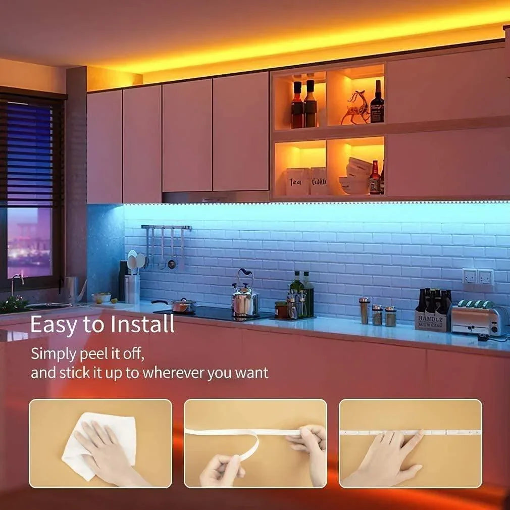 RGB LED Strip 12V WiFi Wireless Control IP65 Waterproof 300LEDs 5m Full Kit Work with Alexa and Google Home - ATOM LED