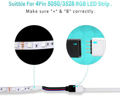 5 Metre DC 12V/24V RGB LED Strip Extension Cable LED Strip Connector 4 Pin Soldless Strip Jumper Cables Kit with Connector for 5050 3528