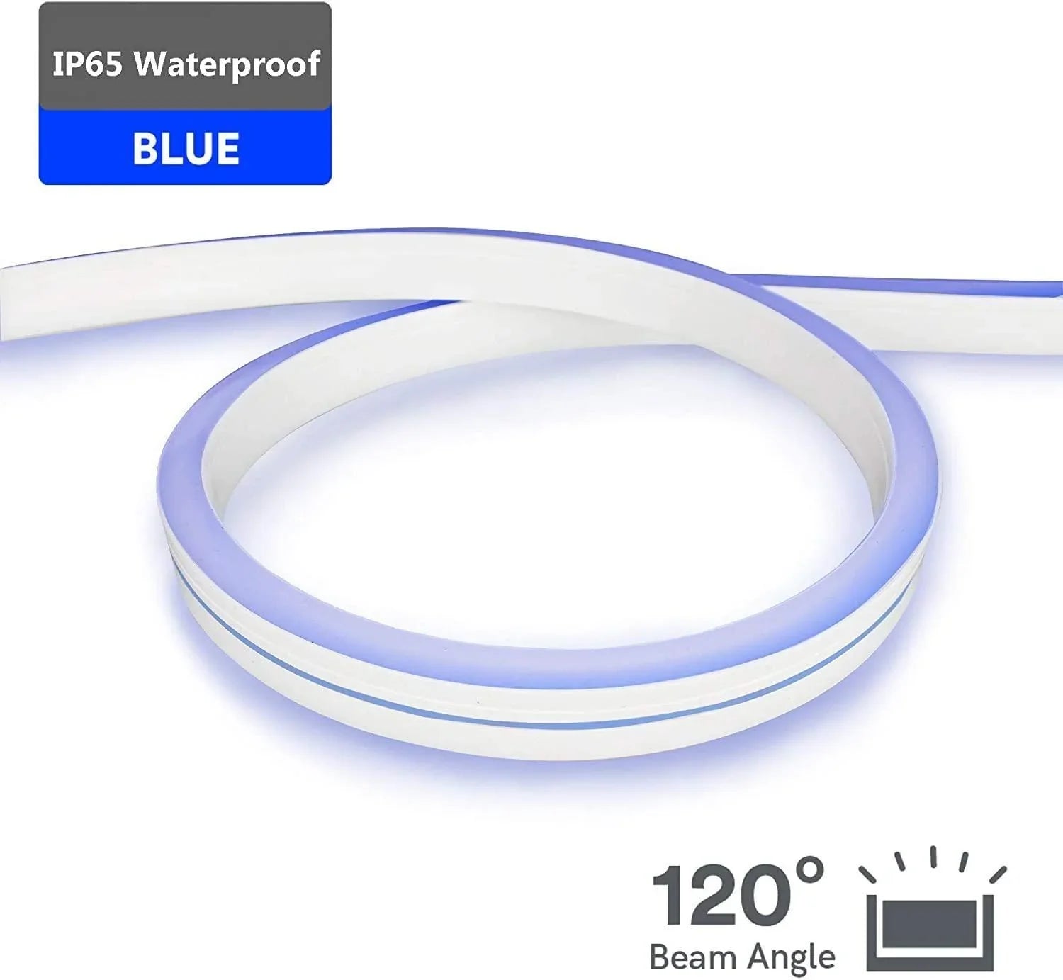 Mini Blue LED Neon Flex 6x12mm 12V 120LEDs/m IP65 Waterproof 2.5cm Kit - ATOM LED