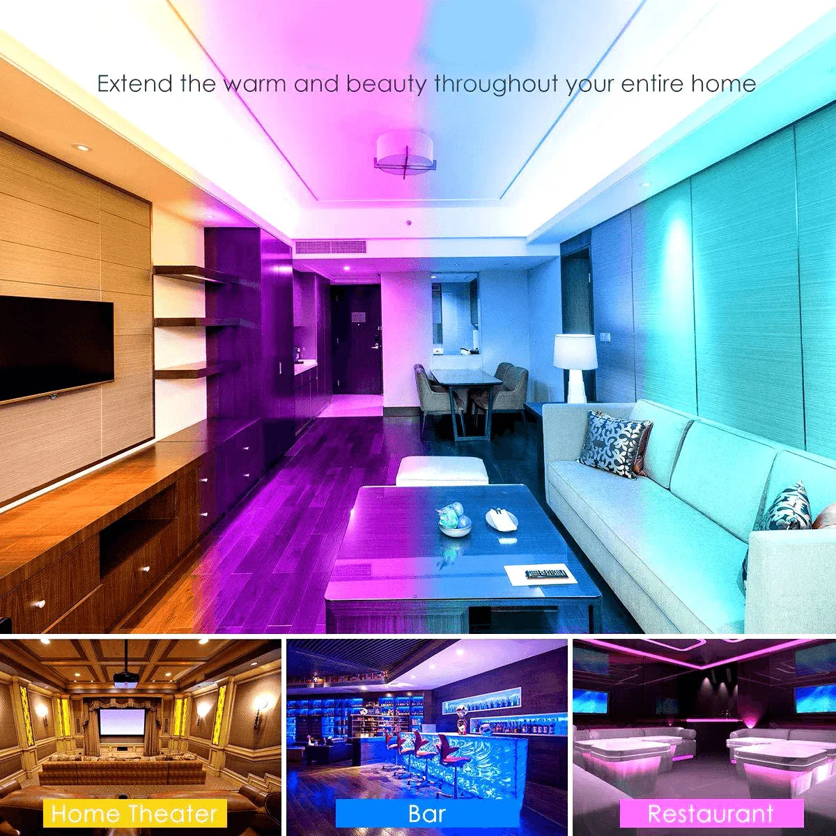 RGB LED Strip with WiFi Controller DC 24V 10m One Length 5050 IP65 Waterproof 60LED/m Full Kit - ATOM LED