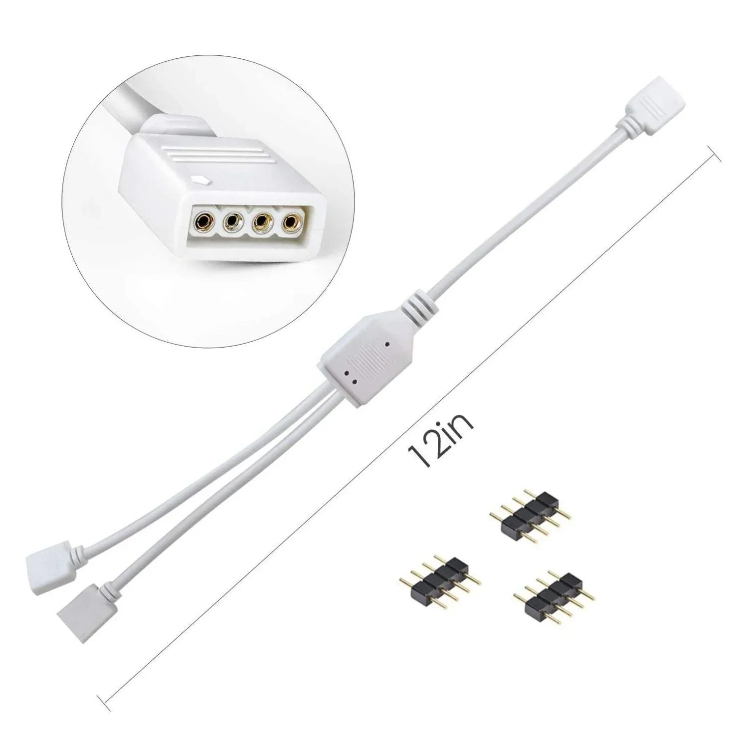 ATOM LED 1 to 2 Ports Female/Male Connection Cable 4 Pin Splitter Cable - ATOM LED