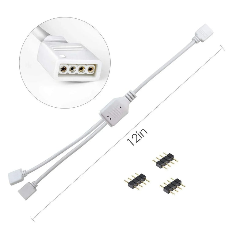 ATOM LED 1 to 2 Ports Female/Male Connection Cable 4 Pin Splitter Cable - ATOM LED