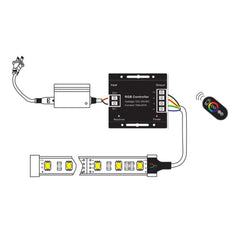 12V/24V RGB LED Strip Controller with Touch Remote 18A 3 Channel RGB LED Controller with RF Remote Control - ATOM LED