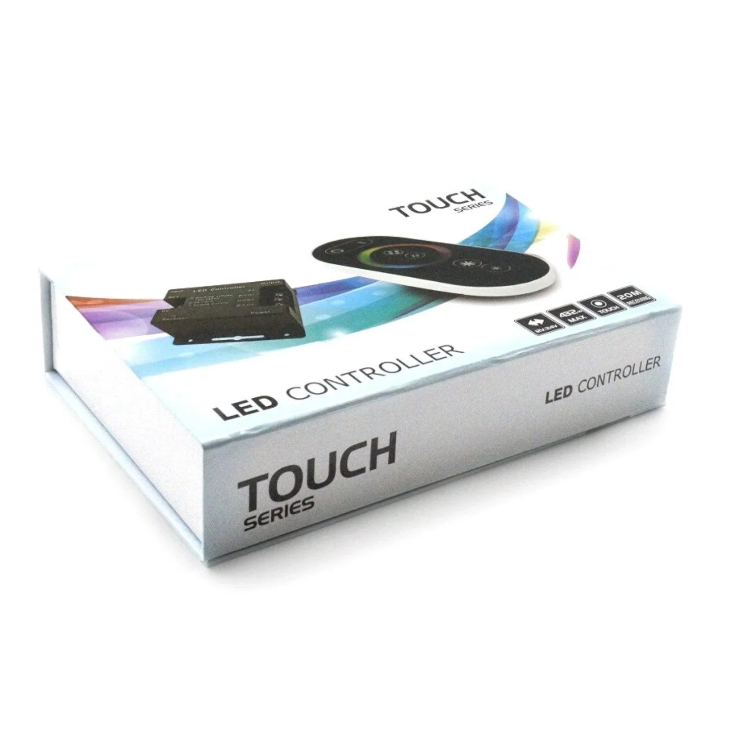 12V/24V RGB LED Strip Controller with Touch Remote 18A 3 Channel RGB LED Controller with RF Remote Control - ATOM LED