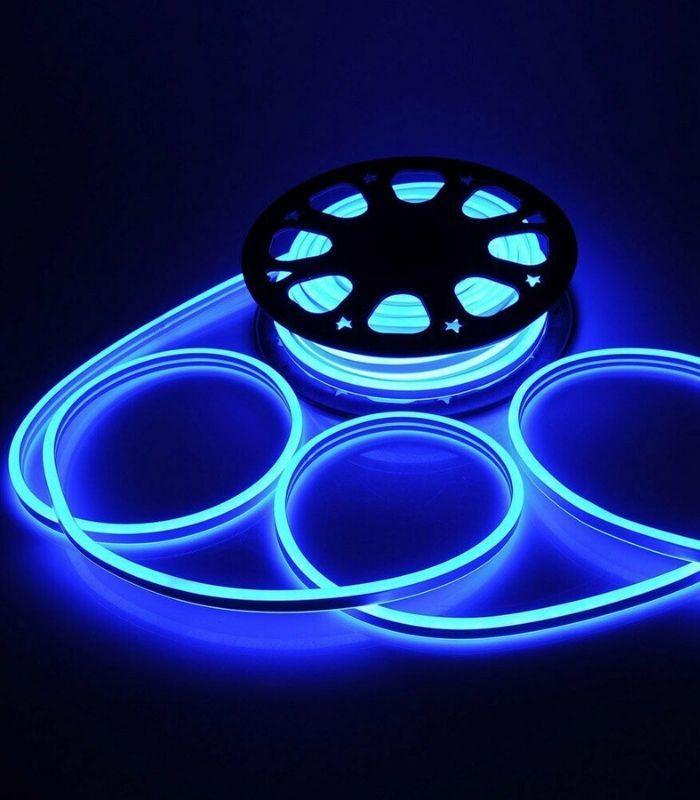 Blue Neon Flex Double Side 220V 240V 120LED/m 8x16mm IP67 Waterproof  Full Kit - ATOM LED