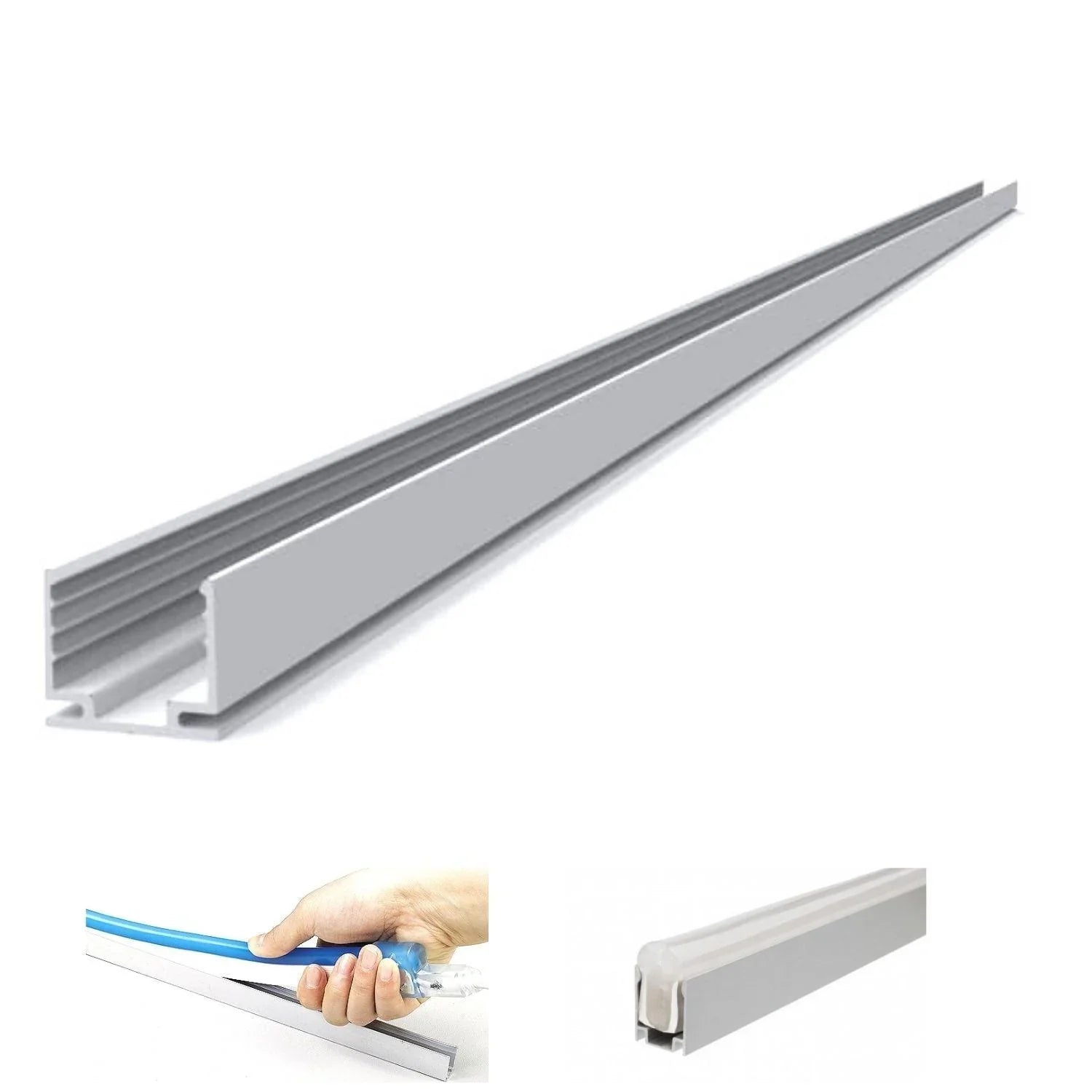 LED Neon Flex 14x25mm Aluminium Channel Mounting Track 1 Metre - ATOM LED