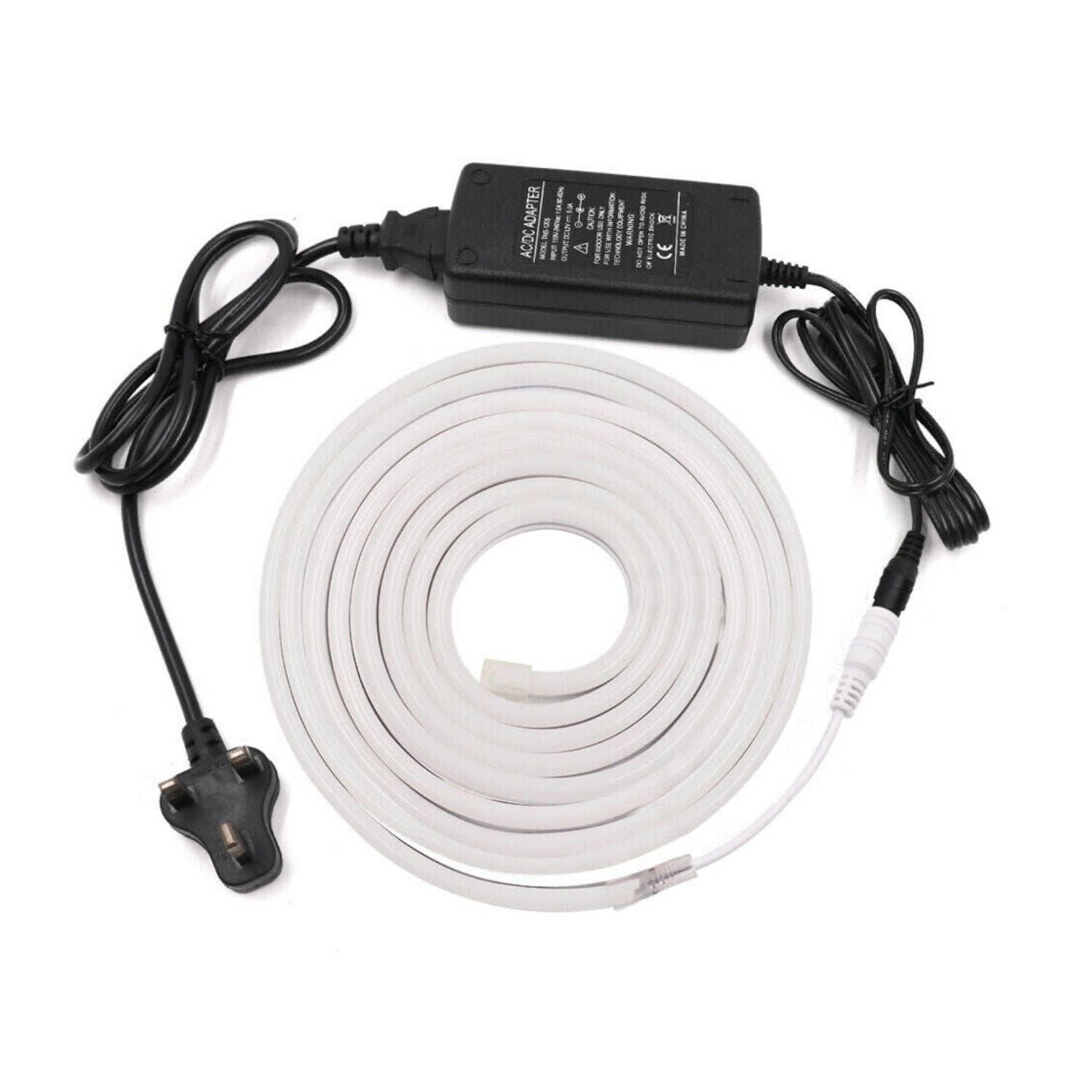 Cool White Neon Flex DC 12V IP65 Waterproof 8x16mm 120 LEDs/M Full Kit - ATOM LED
