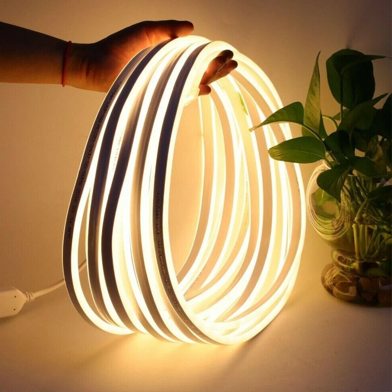 Mini Warm White Neon Flex 3000K 12V 6x12mm 120LEDs/m IP65 2.5cm Cut - ATOM LED