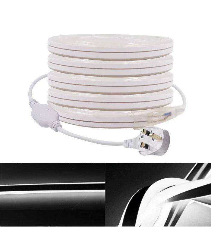 Cool White Neon Flex Double Side 220V 240V 120LED/m 8x16mm IP67 Waterproof Full Kit - ATOM LED