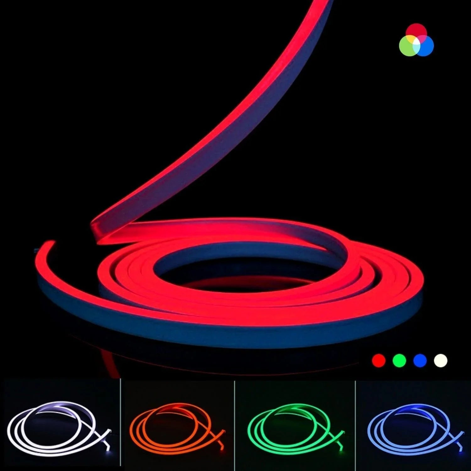 Mini RGB Neon Flex 6x12mm DC 24V IP65 Waterproof LED Neon Flex 10 Metre - ATOM LED