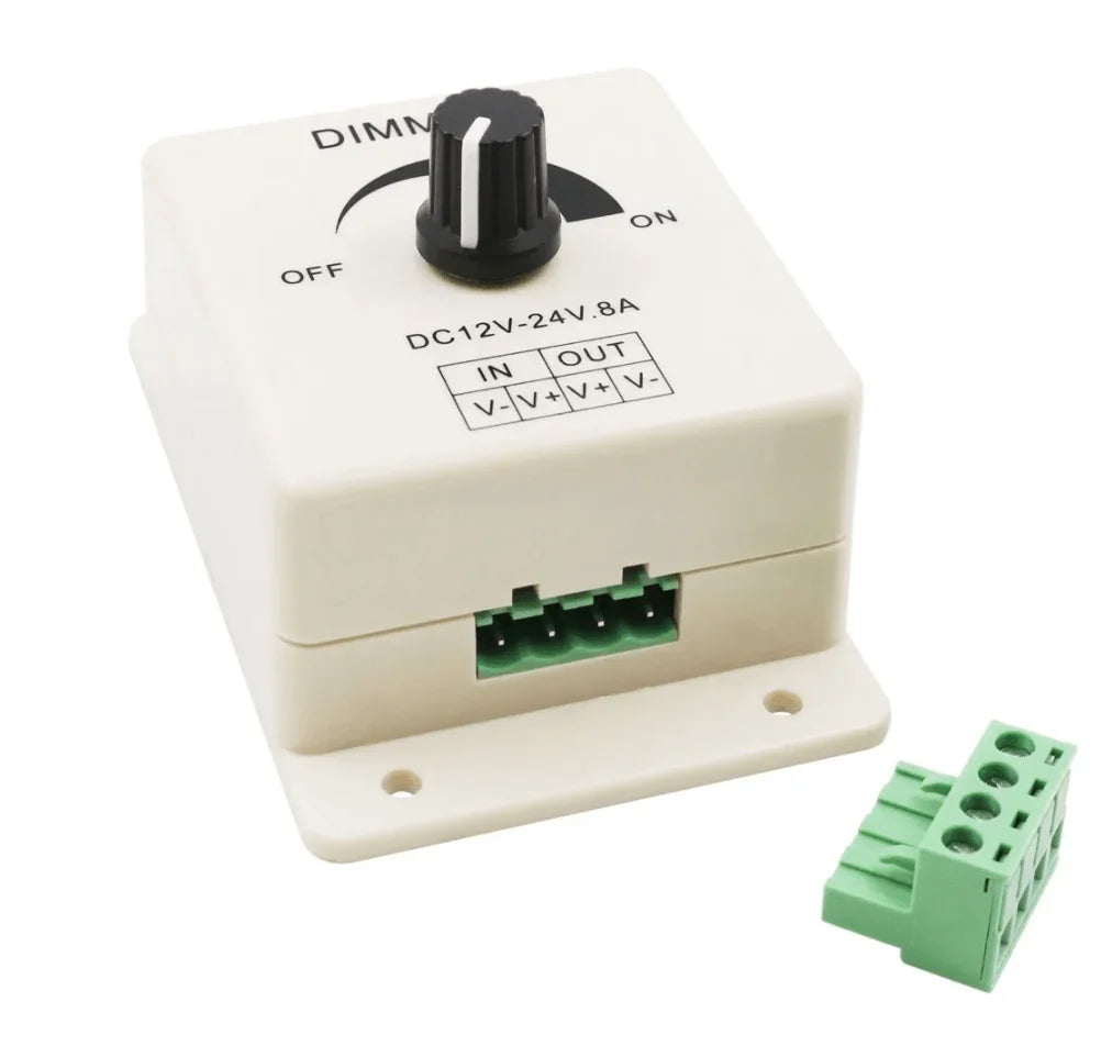 LED Strip & Neon Flex Dimmer Switch DC 12V 24V 8A Adjustable Brightness Single Colour - ATOM LED