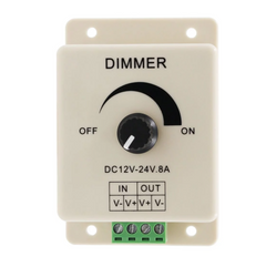 LED Strip & Neon Flex Dimmer Switch DC 12V 24V 8A Adjustable Brightness Single Colour - ATOM LED