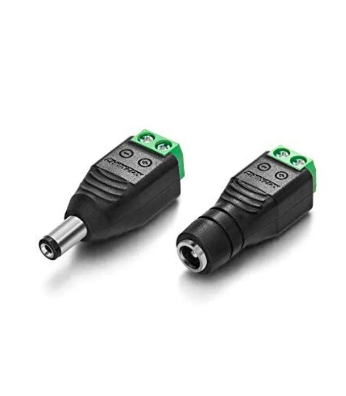 5 Sets of 5.5mm x 2.1mm 12V DC Power Male and Female Jack Connector Plug Adapter Adaptor for LED Strips - ATOM LED