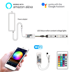RGB Neon Flex 12V 8x18mm IP65 Waterproof WIFI Control works with Alexa & Google Home 5 Metre Kit - ATOM LED