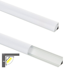 LED Strip Aluminium Corner Profile Milky Cover Cabinet LED Corner Profile 16x16mm - ATOM LED