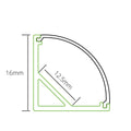 LED Strip Aluminium Corner Profile Milky Cover Cabinet LED Corner Profile 16x16mm - ATOM LED
