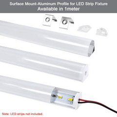 LED Strip Aluminium Corner Profile Milky Cover Cabinet LED Corner Profile 16x16mm - ATOM LED