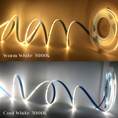 COB LED Strip Light Warm White 3000K 24V 352 LEDs/m IP20 Waterproof - ATOM LED