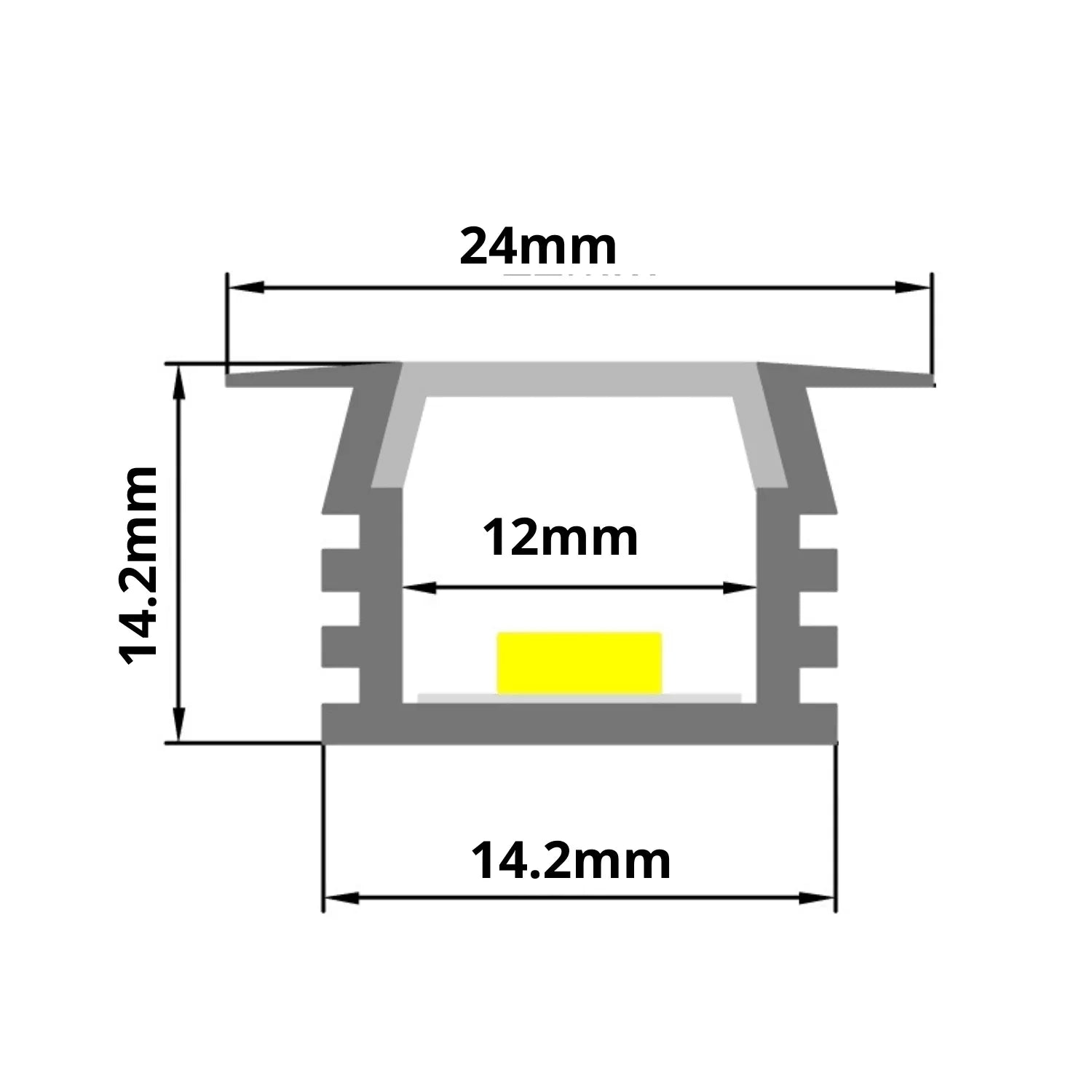 LED Strip Light Aluminium Recessed Profile Milky Cover Cabinet LED Channel - ATOM LED