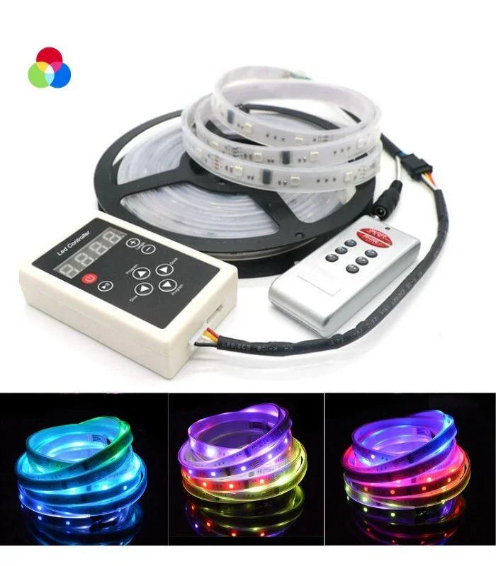 Digital Pixel RGB LED Strip 12V WS2811 Addressable 60LED/M 5 Metre IP67 Waterproof 5metre Kit - ATOM LED