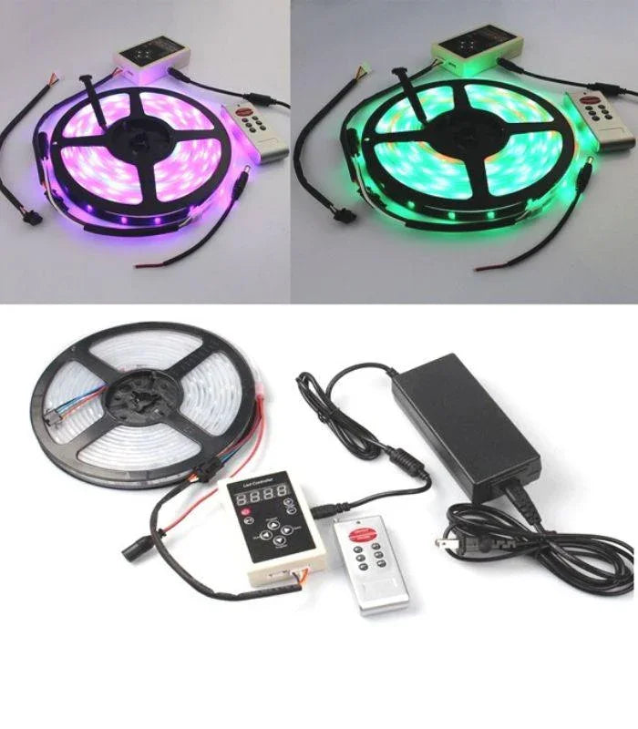 Digital Pixel RGB LED Strip 12V WS2811 Addressable 60LED/M 5 Metre IP65 Waterproof 5metre Kit - ATOM LED