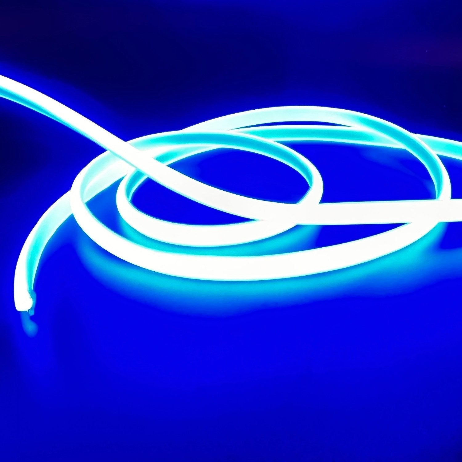 COB LED Strip Light Blue Neon Flex 220V 240V 288 LEDs/m IP65 with UK Plug - ATOM LED