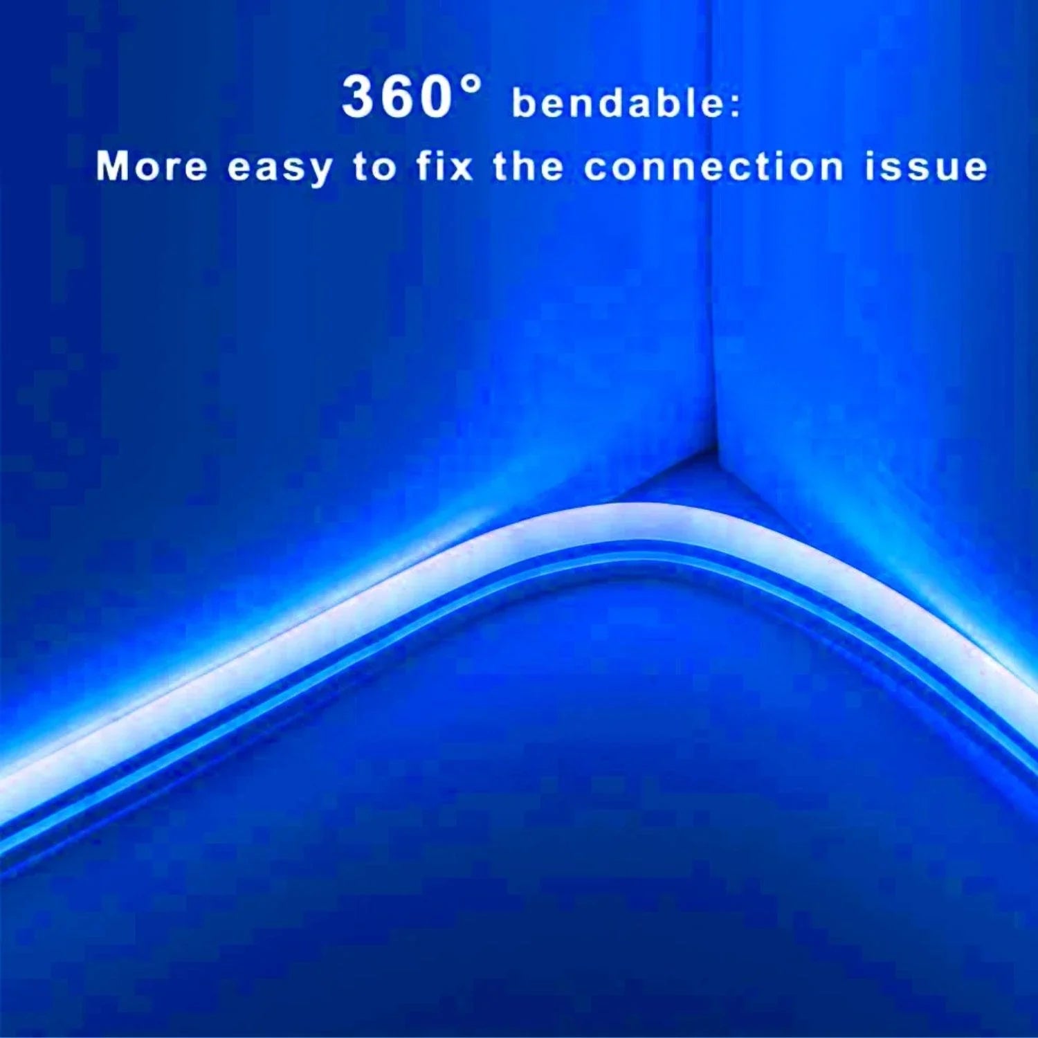Blue LED Neon Flex AC 220V 240V 8x16mm 120LEDs/m IP65 Waterproof with UK Plug - ATOM LED