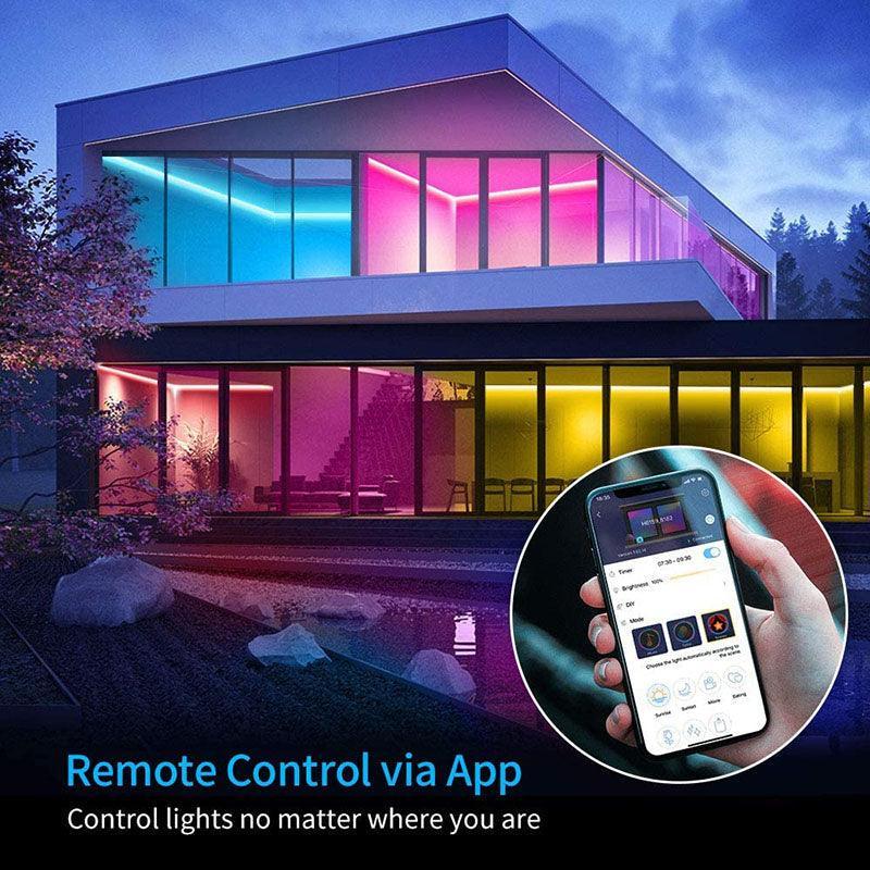 RGB LED Strip 220V 240V 60LEDs/m WiFi Tuya APP LED controller with 24key Remote - ATOM LED