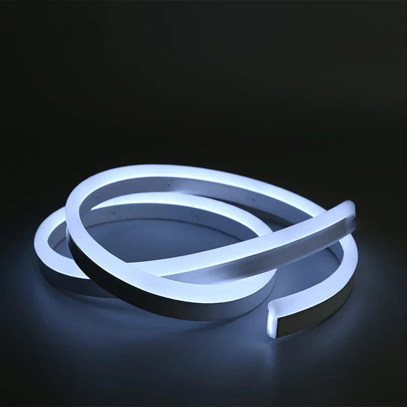 Cool White Neon Flex DC 12V IP65 Waterproof 8x16mm 120 LEDs/M Full Kit - ATOM LED