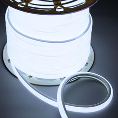 Cool White LED Neon Flex 16x16mm D Shape Vertical Bending 120LEDs/m 220V 240V IP67 Waterproof with UK Plug - ATOM LED