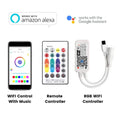 RGB LED Strip 5050 12V WiFi Control RGB LED Strip IP67 Waterproof 300LEDs 5m Full Kit Compatible with Alexa and Google Home - ATOM LED