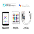 RGB LED Strip 12V WiFi Wireless Control IP65 Waterproof 300LEDs 5m Full Kit Work with Alexa and Google Home - ATOM LED