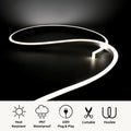 Cool White LED Neon Flex Wireless 8x16mm 120LEDs/m 220V 240V IP65 Waterproof with UK Plug - ATOM LED