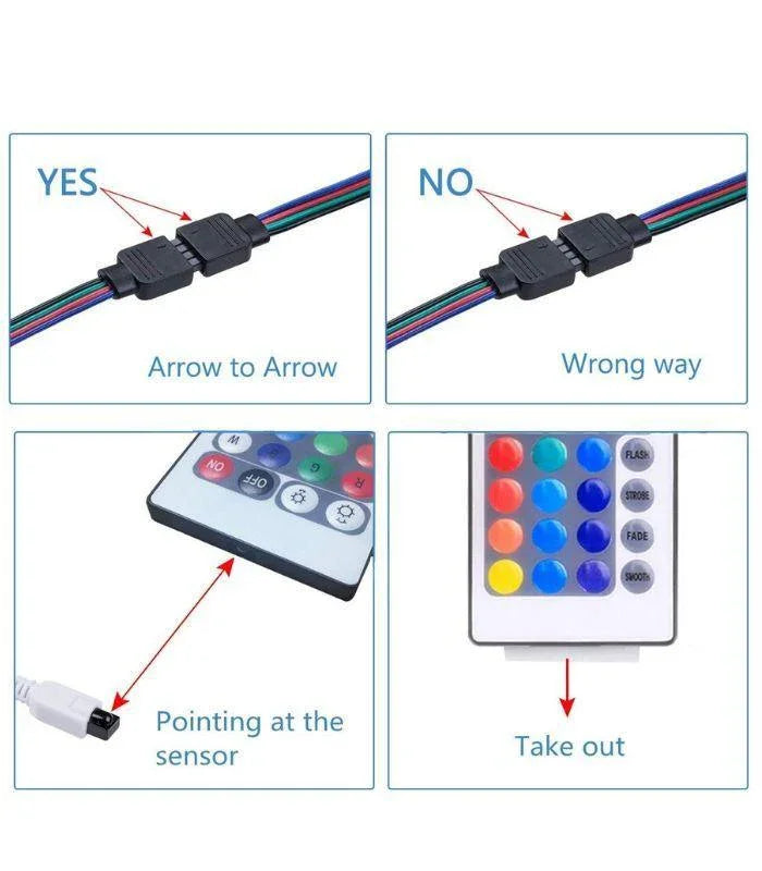 RGB LED Strip 10 Metre (5m+5m) 12V WiFi Wireless Control IP20 Non-Waterproof 300LEDs 10m Full Kit Work with Alexa and Google Home - ATOM LED
