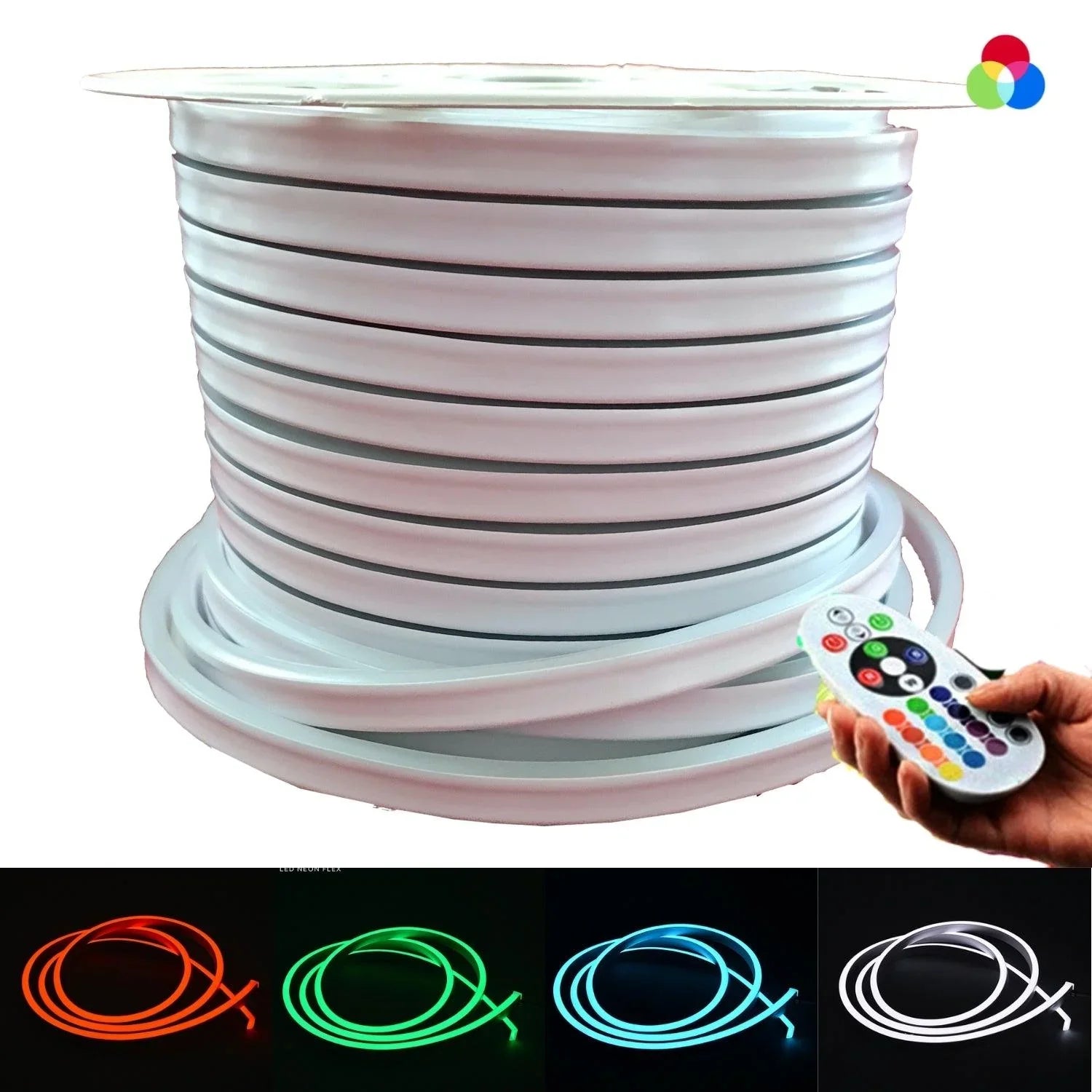 RGB LED Neon Flex 220V 240V 10x20mm Flat Shape IP67 Waterproof with Remote - ATOM LED