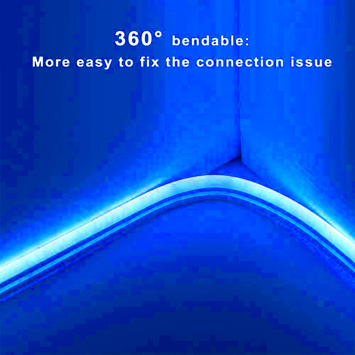 Blue LED Neon Flex 8x16mm 120LEDs/m AC 220 240V IP67 Waterproof with UK Plug - ATOM LED