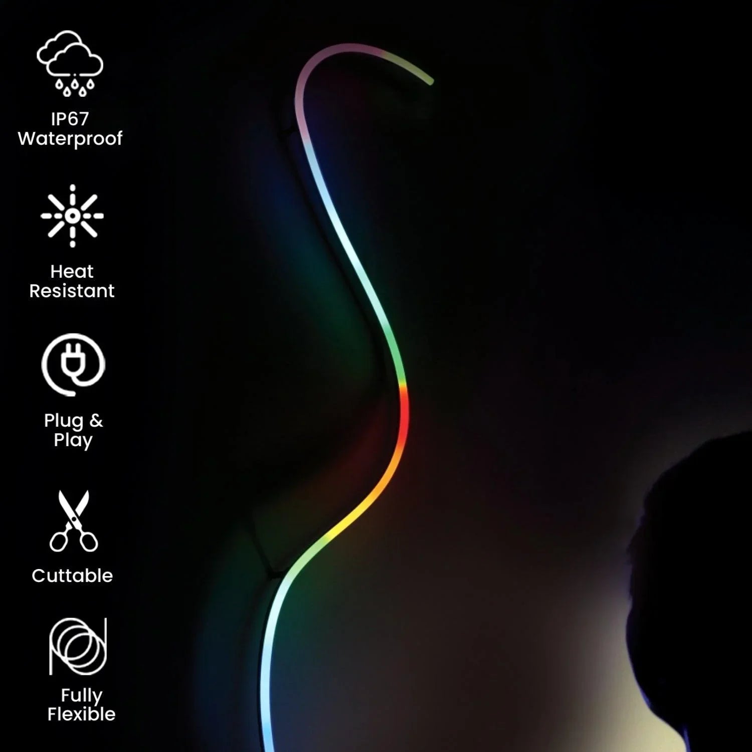 Digital Pixel RGB Neon Flex Addressable 16x16mm IP65 Waterproof WS2811 Neon Flex Only - ATOM LED
