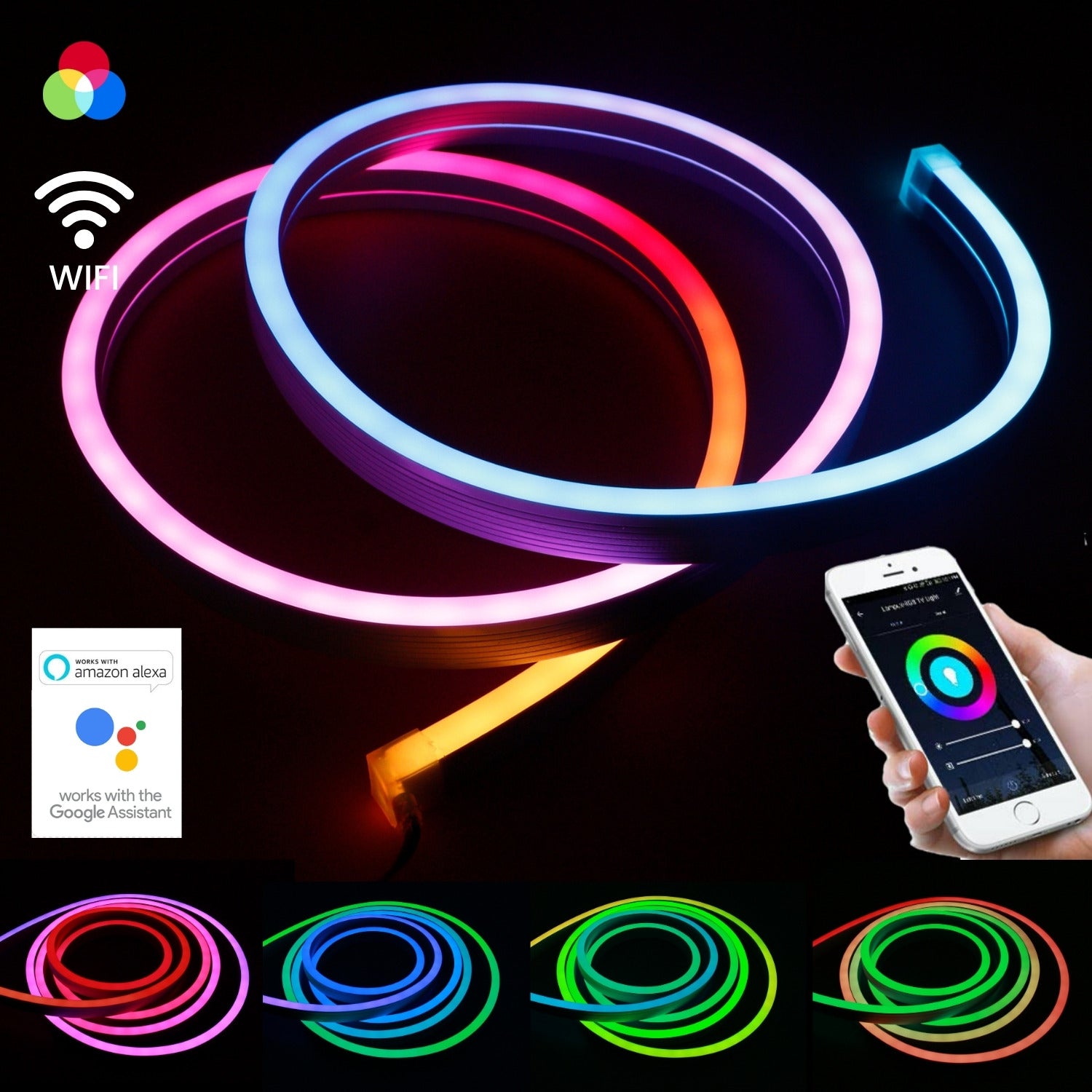 Digital Pixel RGB Neon Flex 24V 12x20 WS2811 WIFI Wireless App Control - ATOM LED