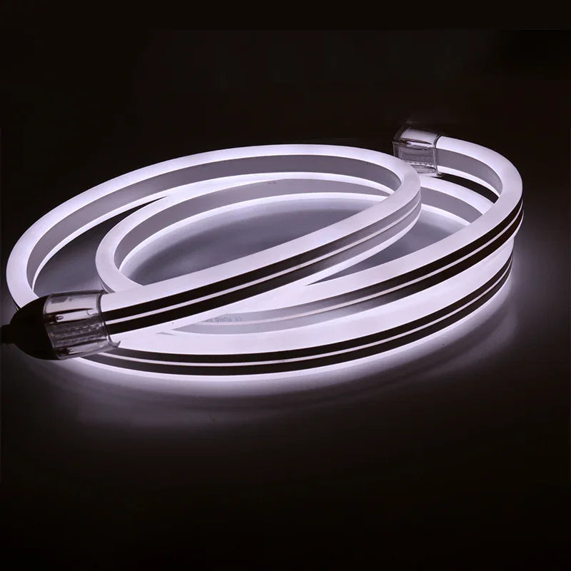 Cool White Neon Flex Double Side 220V 240V 120LED/m 8x16mm IP67 Waterproof Full Kit - ATOM LED