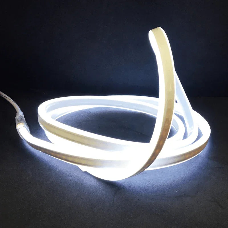 Cool White Neon Flex Double Side 220V 240V 120LED/m 8x16mm IP67 Waterproof Full Kit - ATOM LED