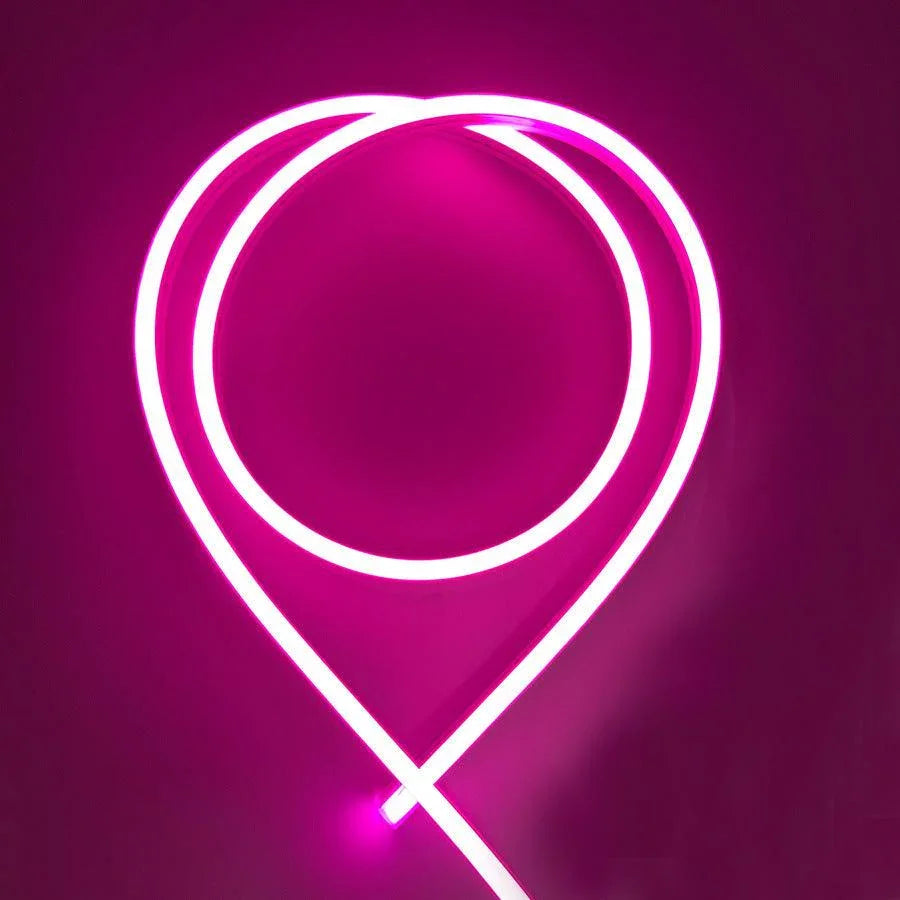 Pink LED Neon Flex 220V 240V 8x16mm 120LEDs/m IP67 Waterproof with UK Plug - ATOM LED