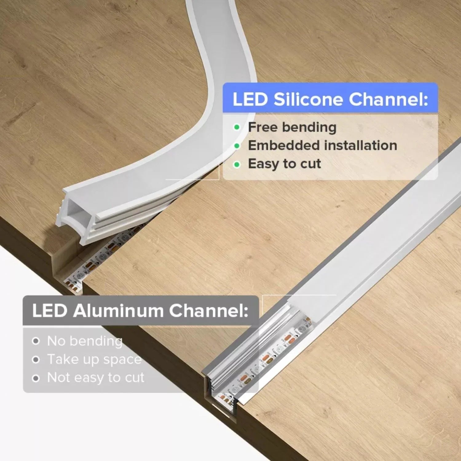 LED Neon Flex & LED Strip Silicone Cover Curve Body Flexible Bendable 15x20mm - ATOM LED