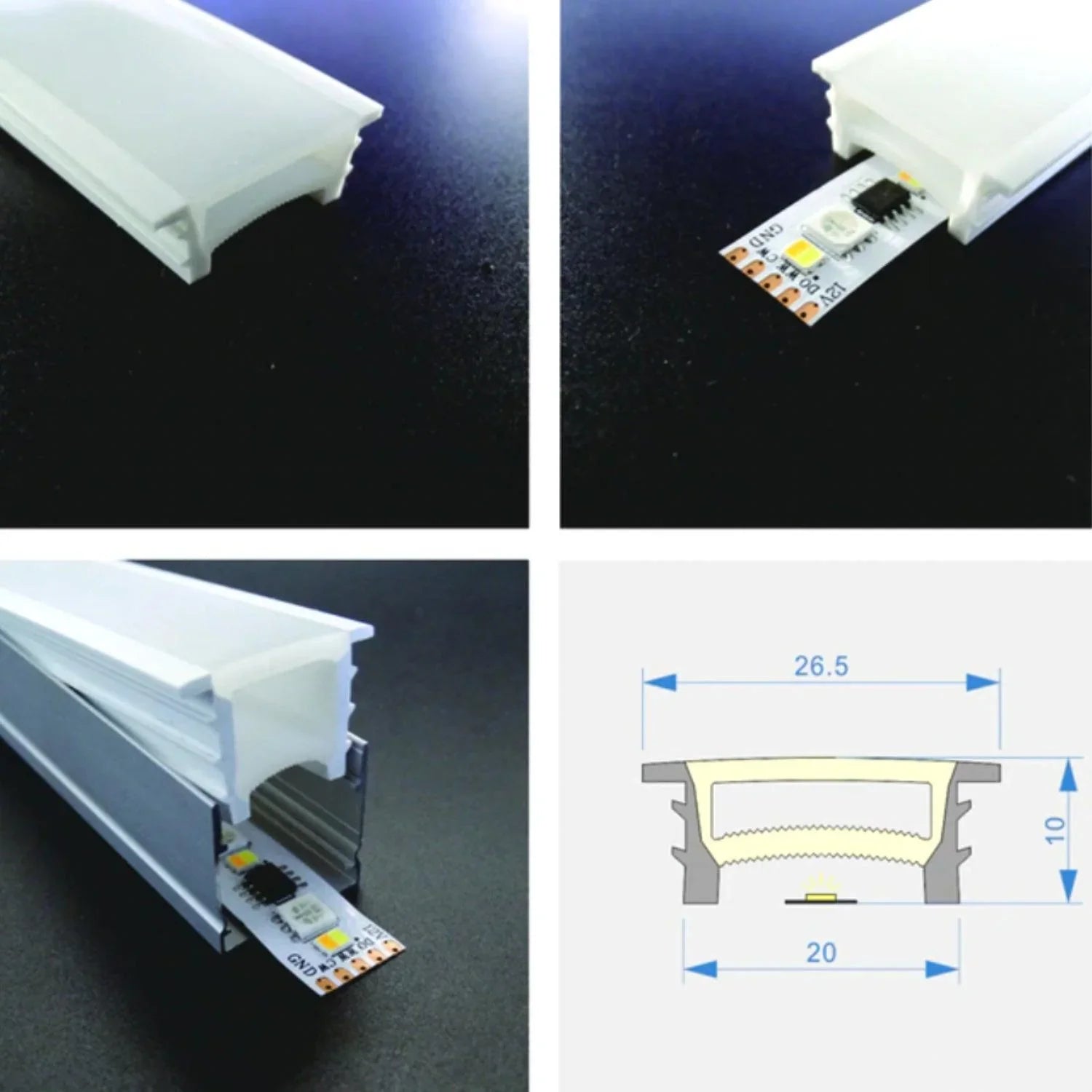 LED Neon Flex & LED Strip Silicone Cover Body Flexible Bendable 20x10mm - ATOM LED