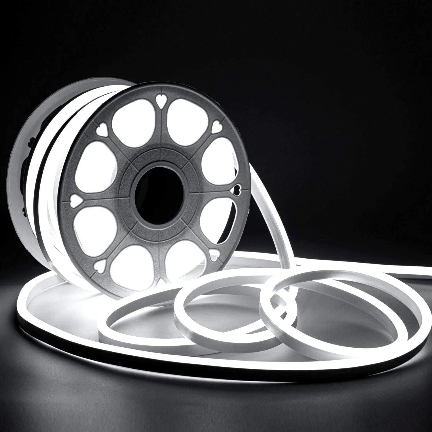 Cool White LED Neon Flex 220V 240V 8x16mm 120LEDs/m IP67 Waterproof with UK Plug - ATOM LED