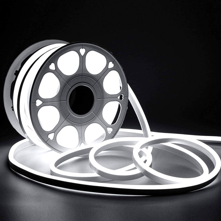 Cool White LED Neon Flex AC 220V 240V 8x16mm 120LEDs/m IP65 Waterproof with UK Plug - ATOM LED