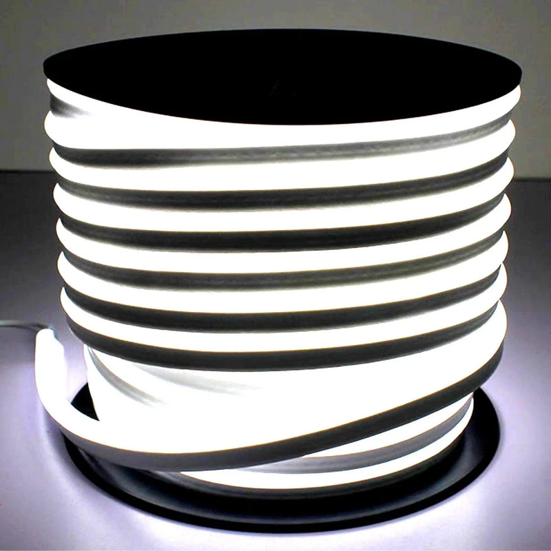 Cool White LED Neon Flex Wireless 8x16mm 120LEDs/m 220V 240V IP65 Waterproof with UK Plug - ATOM LED