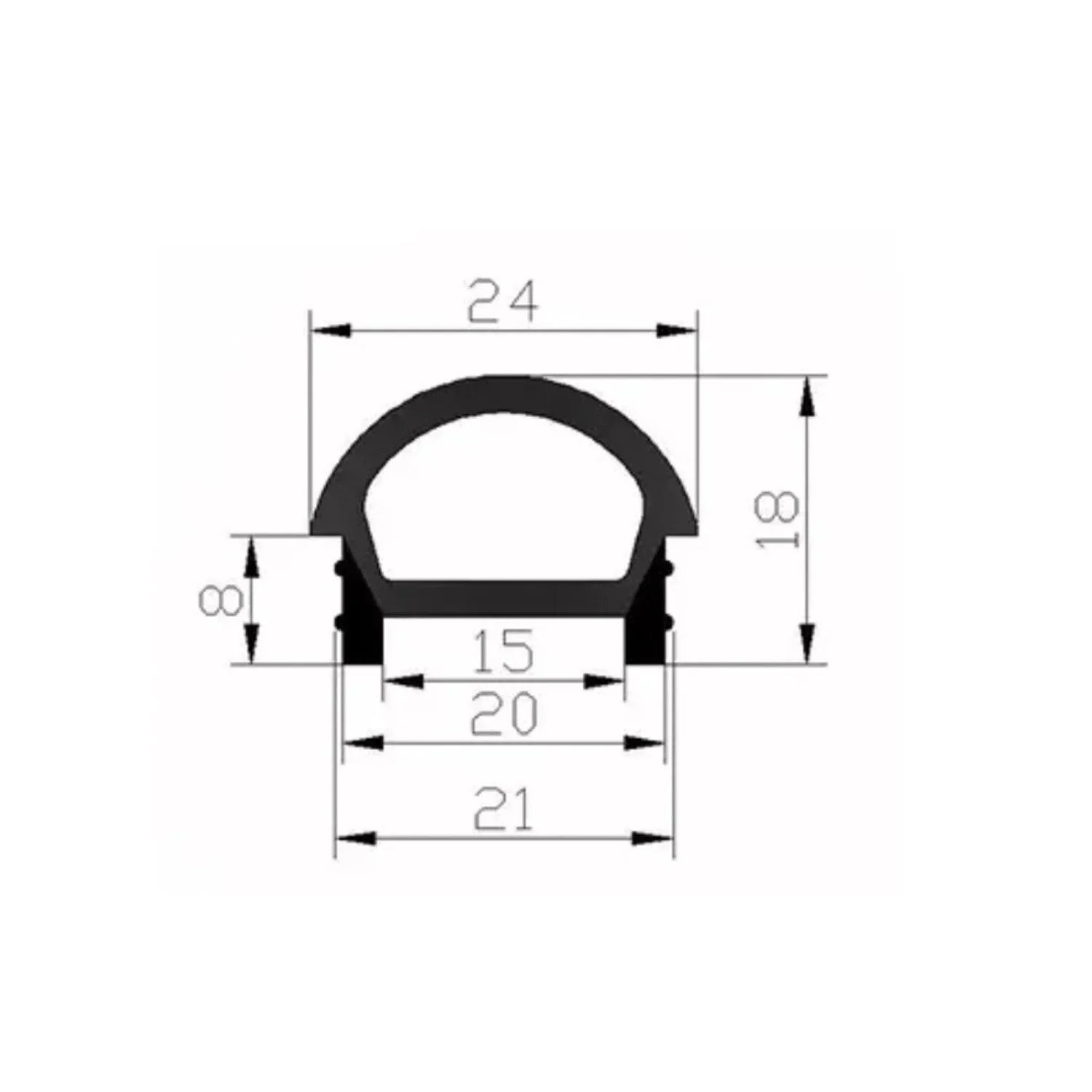 LED Neon Flex & LED Strip Silicone Cover Curve Body Flexible Bendable 15x20mm - ATOM LED