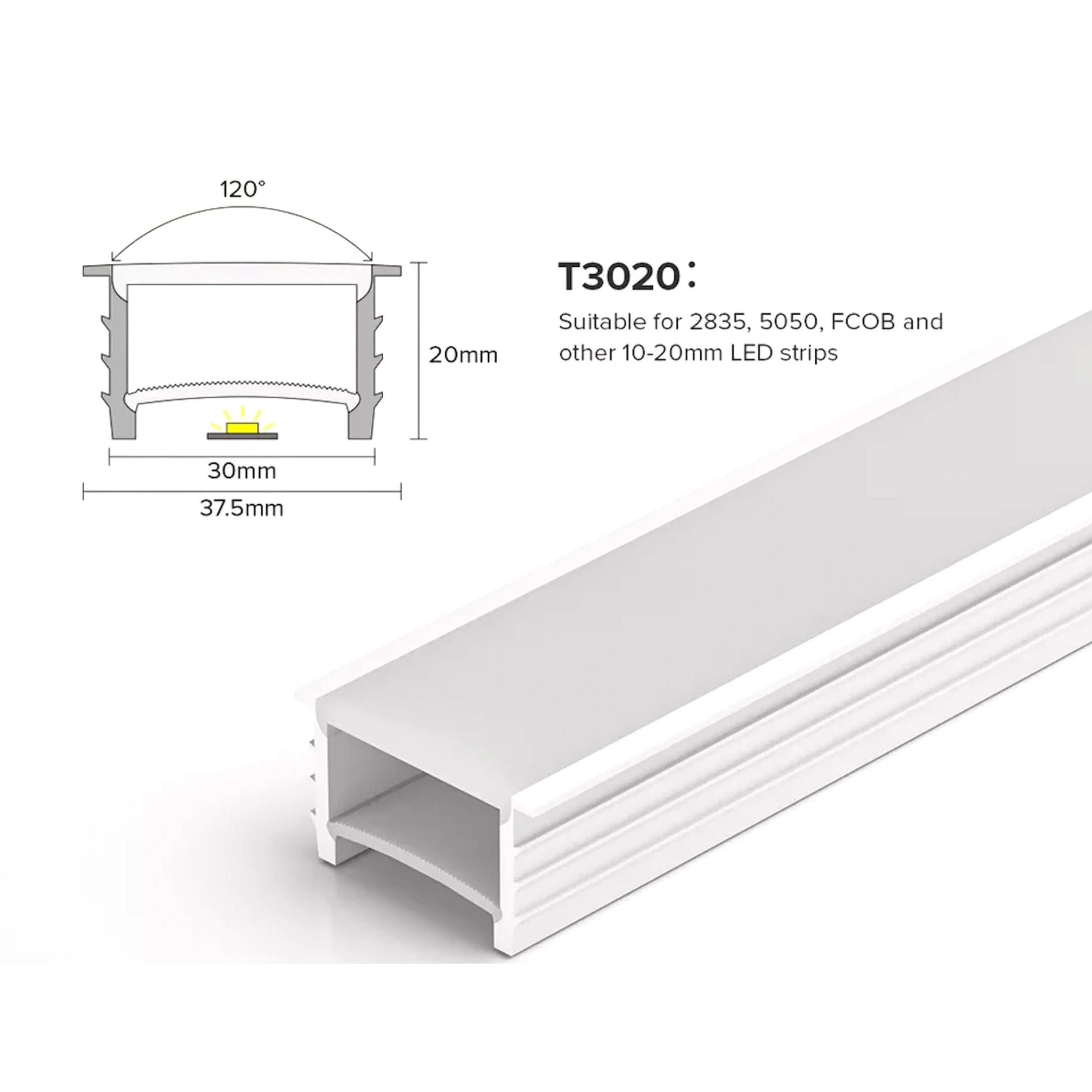 LED Neon Flex & LED Strip Silicone Cover Body Flexible Bendable 30x20mm - ATOM LED