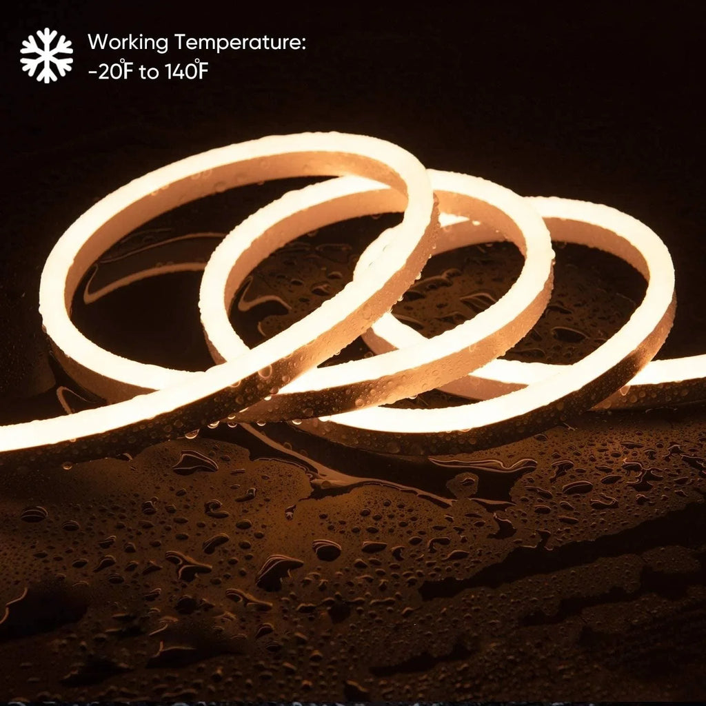 Warm White Neon Flex 8x16mm 120LED 220V 240V IP67 Waterproof 3000K